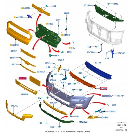ABSORBER ZDERZAKA PRZÓD FORD RANGER III LIFT 15-