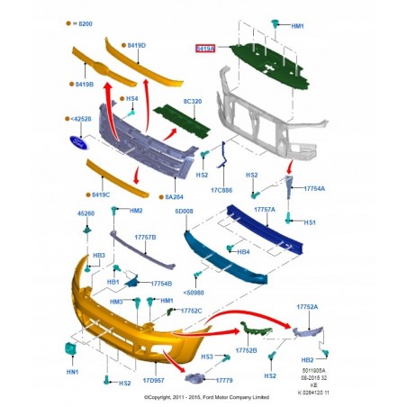OSŁONA PASA PRZEDNIEGO FORD RANGER III 11-15