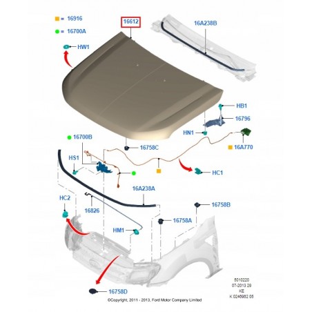 MASKA POKRYWA SILNIKA FORD RANGER III 11- NOWA OE
