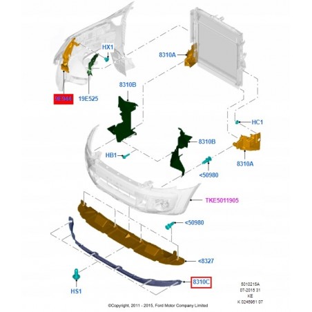 HOKEJ ZDERZAKA DEFLEKTOR FORD RANGER III 11-15 OE
