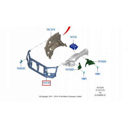 PAS PRZÓD WZMOCNIENIE FORD RANGER III 11-15 NOWY
