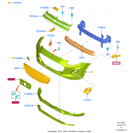 ŚLIZG MOCOWANIE ZDERZAKA PRZÓD FORD PUMA II MK2 20- OE