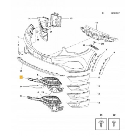 LISTWA ZDERZAKA LEWA PRAWA OPEL GRANDLAND X 2017-