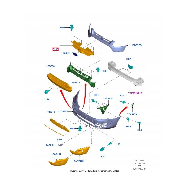 ATRAPA OSŁONA PASA TRANSIT TOURNEO CUSTOM -18