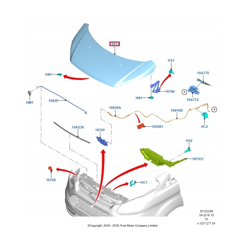 MASKA POKRYWA SILNIKA TRANSIT TOURNEO CUSTOM 18-