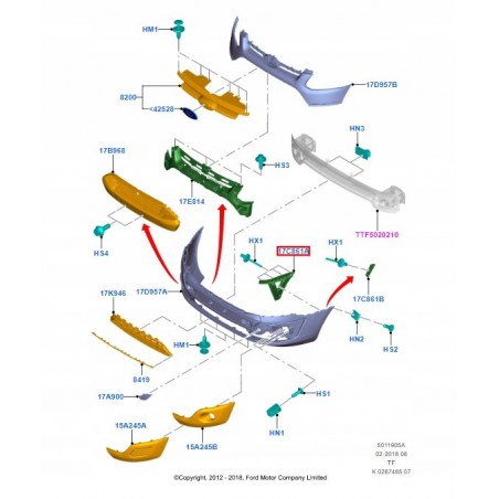 ŚLIZG ZDERZAKA PRZÓD TRANSIT TOURNEO CUSTOM -18