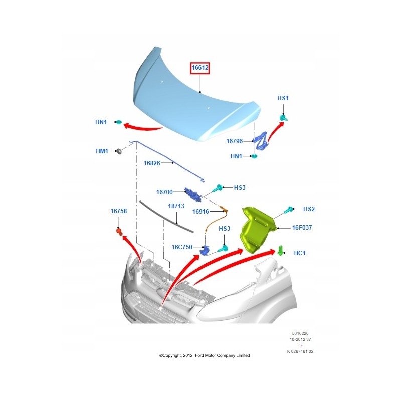 MASKA POKRYWA SILNIKA TRANSIT TOURNEO CUSTOM -18