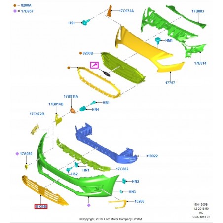 ATRAPA GRILL FORD TRANSIT TOURNEO CONNECT 18-