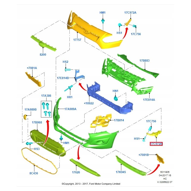 WZMOCNIENIE ZDERZAKA TRANSIT TOURNEO CONNECT 13-18