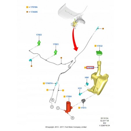 ZBIORNICZEK SPRYSKIWACZY FORD ECOSPORT 13-17 NOWY