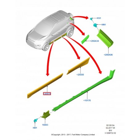 LISTWA DRZWI PRZÓD LEWA PRAWA FORD ECOSPORT 13-17