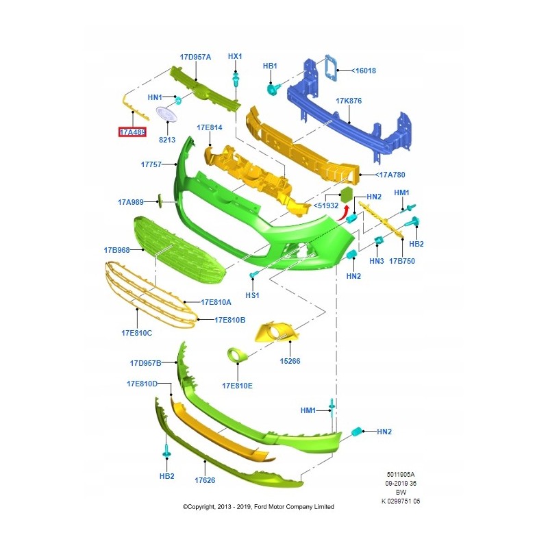 LISTWA ATRAPY PRZEDNIEJ LEWA PRAWA ECOSPORT 13-17
