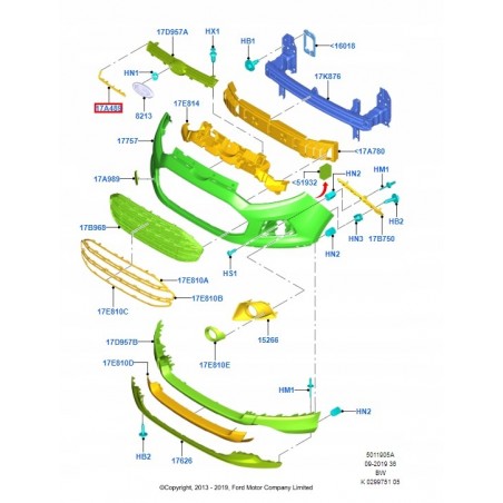 LISTWA ATRAPY PRZEDNIEJ LEWA PRAWA ECOSPORT 13-17