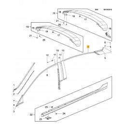 GÓRNA LISTWA DRZWI LEWA PRAWA OPEL ASTRA K 15- HB