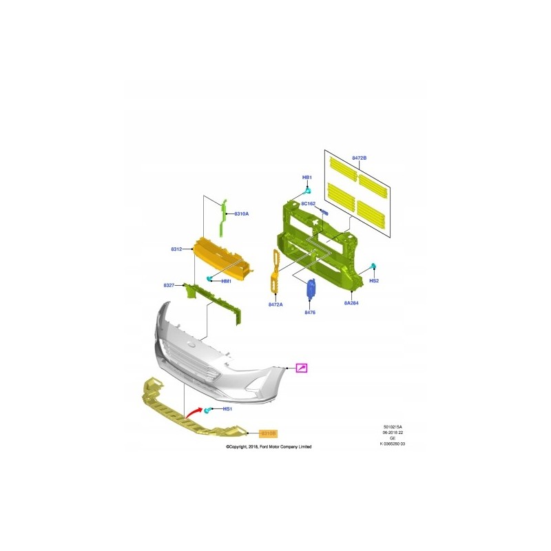 PAS PRZEDNI WZMOCNIENIE FORD FOCUS MK4 18-