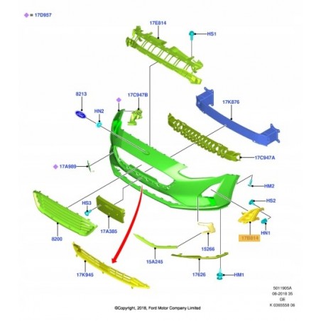 KRATKA ZDERZAKA DOLNA FORD FOCUS MK4 18-