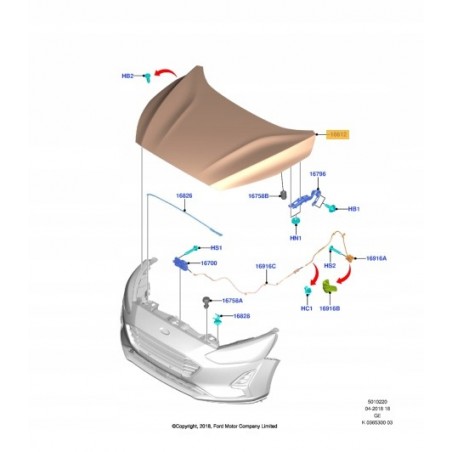 MASKA POKRYWA SILNIKA FORD FOCUS MK4 18- NOWY OE