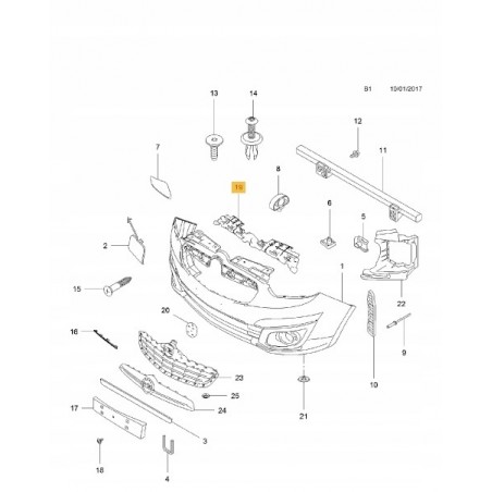 WZMOCNIENIE GÓRNE PAS OPEL COMBO D 12- NOWY