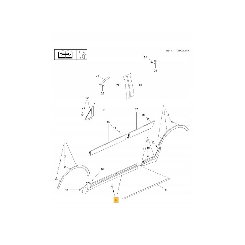 LISTWA DRZWI TYL LEWA PRAWA OPEL MOKKA X 2012-