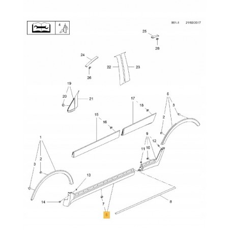 LISTWA DRZWI TYL LEWA PRAWA OPEL MOKKA X 2012-