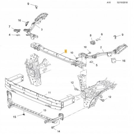 PAS GÓRNY BELKA WZMOCNIENIE PRZÓD OPEL INSIGNIA B