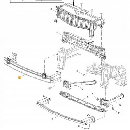 BELKA ZDERZAKA PRZÓD ALU OPEL GRANDLAND X 2017-