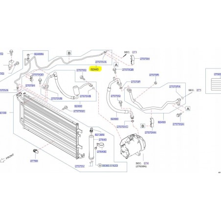 PRZEWÓD KLIMATYZACJI NISSAN LEAF ZE0 2010 -