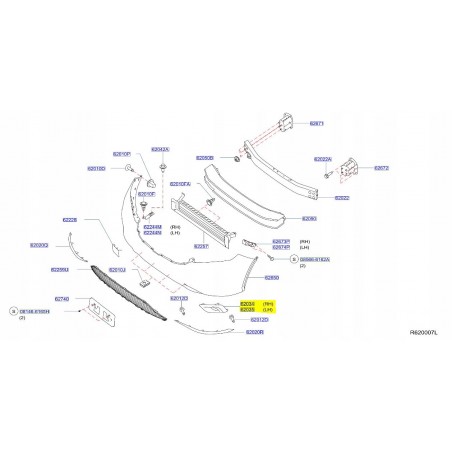 RAMKA KRATKA HALOGENU L/P PRZÓD MURANO Z52 16-