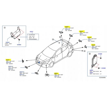 CZUJNIK COFANIA PDC PRZÓD TYŁ NISSAN LEAF II ZE1
