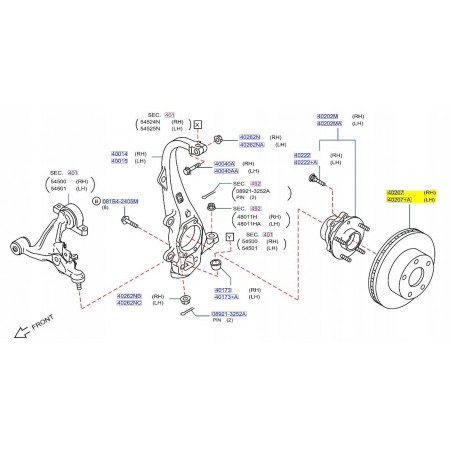 TARCZA HAMULCOWA PRZÓD LEWA PRAWA NISSAN 370Z ORYG