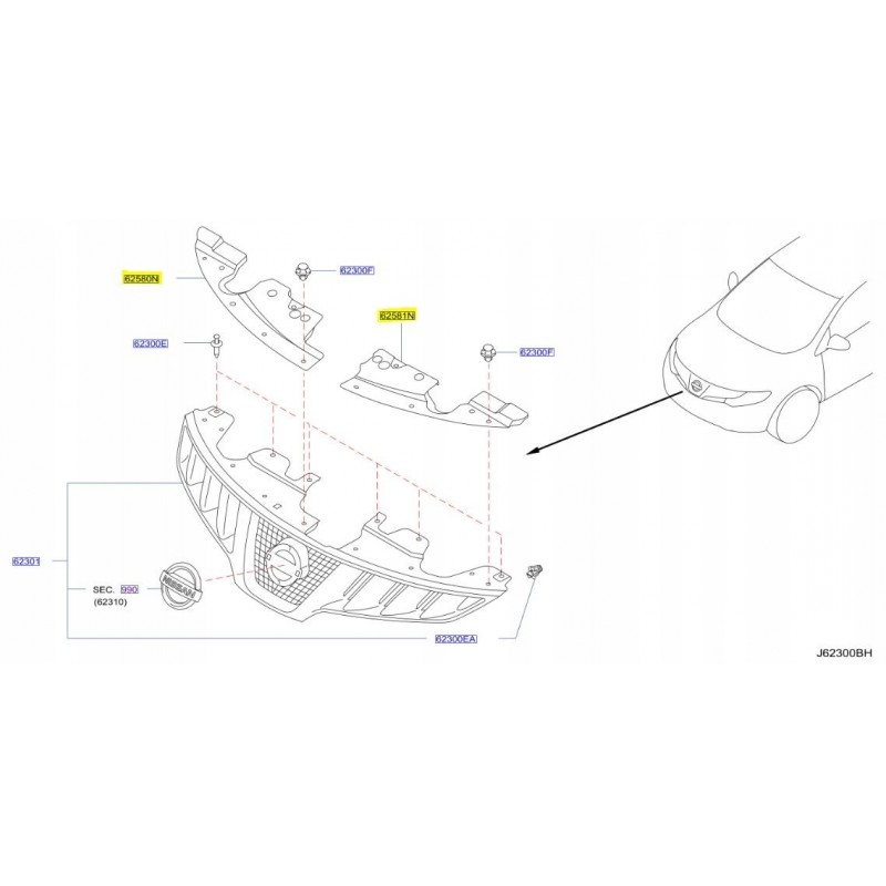 OSŁONA NAKŁADKA PASA PRZÓD L/P MURANO Z51 08-