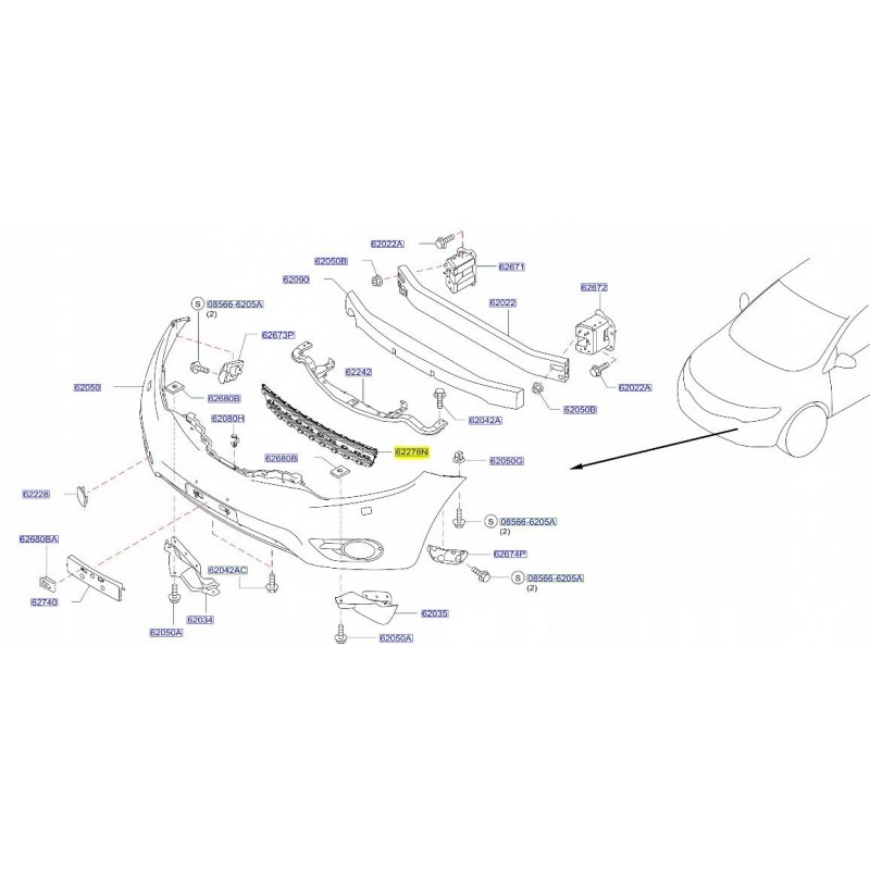 KRATKA ATRAPA ZDERZAKA PRZÓD MURANO Z51 LIFT 11-