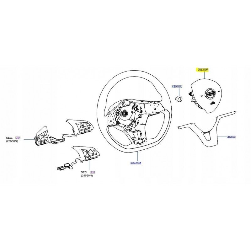 PODUSZKA AIRBAG KIEROWCY NISSAN JUKE II F16 19-