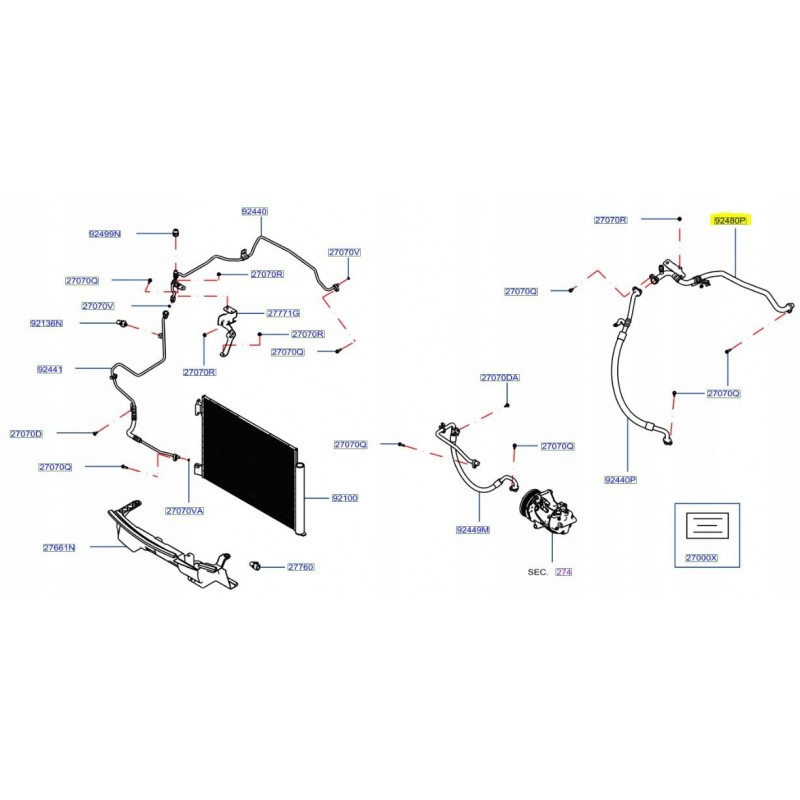 PRZEWÓD KLIMATYZACJI NISSAN JUKE II F16 1.0 19-