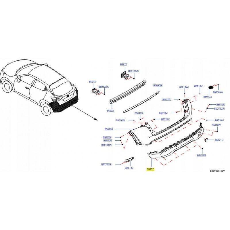 ZDERZAK HOKEJ DOKŁADKA TYŁ NISSAN JUKE II F16 19-