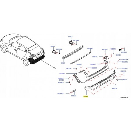 ZDERZAK HOKEJ DOKŁADKA TYŁ NISSAN JUKE II F16 19-