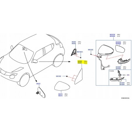 TRÓJKĄT LISTWA BŁOTNIKA L/P NISSAN JUKE II F16 19-