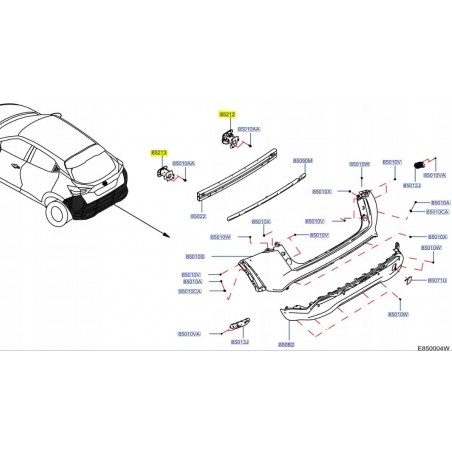 STREFA ZGNIOTU TYŁ LEWA PRAWA JUKE II F16 19-