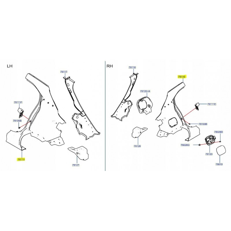 BŁOTNIK ĆWIARTKA TYŁ LEWY PRAWY JUKE II F16 19-