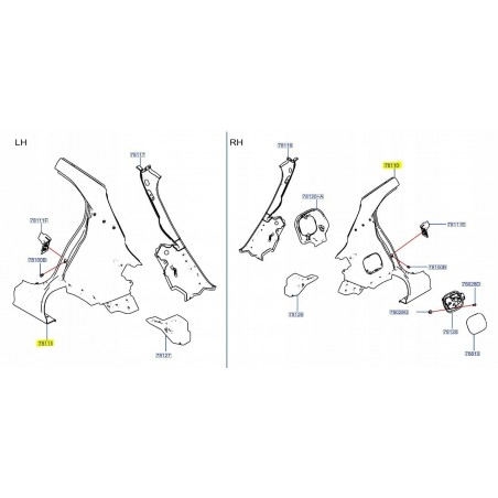 BŁOTNIK ĆWIARTKA TYŁ LEWY PRAWY JUKE II F16 19-