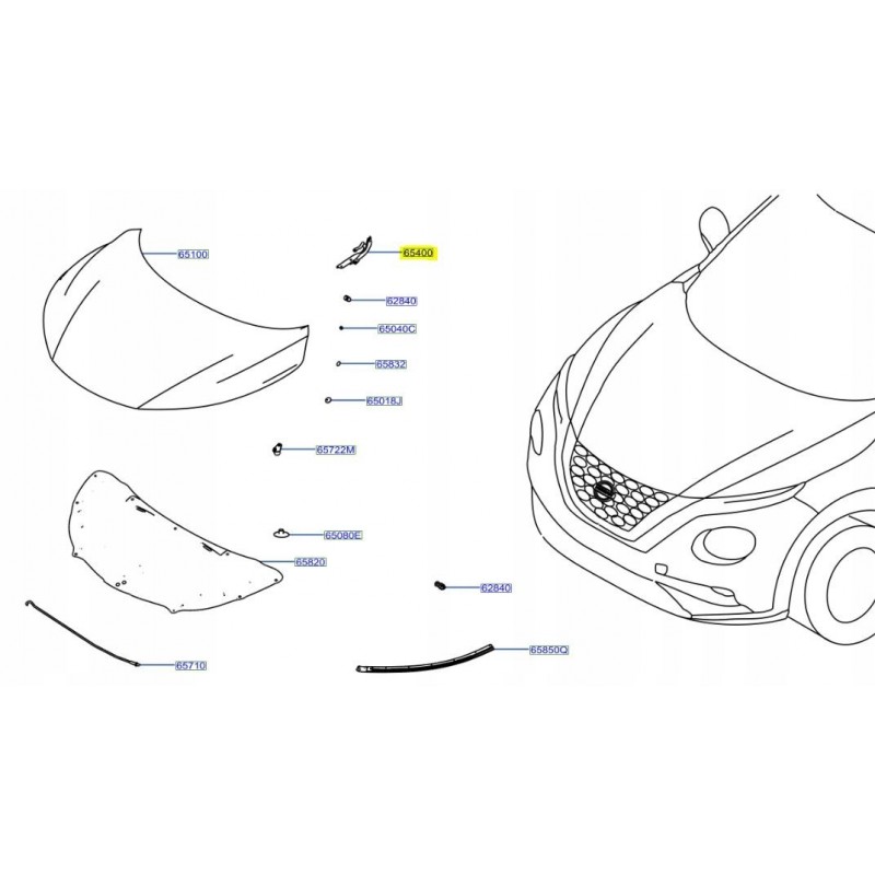 ZAWIAS MASKI PRAWY NISSAN JUKE II F16 19-