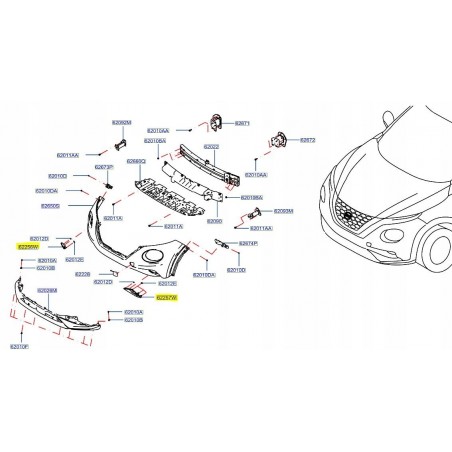 KRATKA RAMKA HALOGENU PRZÓD NISSAN JUKE II F16 19-