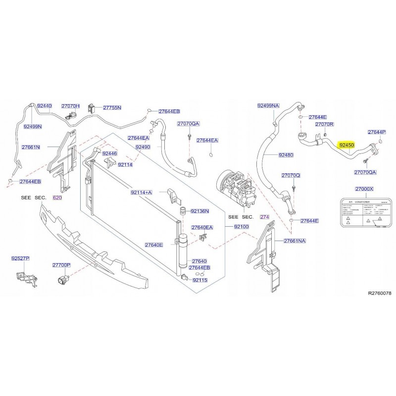 PRZEWÓD KLIMATYZACJI NISSAN ALTIMA V L33 2.5 B