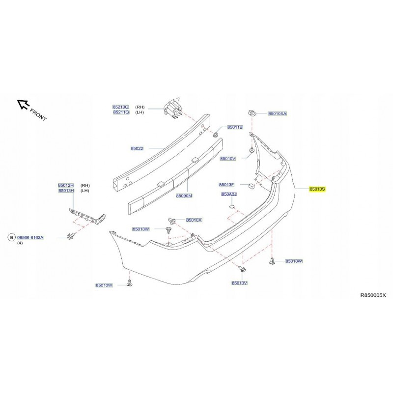 ZDERZAK TYŁ TYLNY NISSAN ALTIMA V L33 LIFT 15-