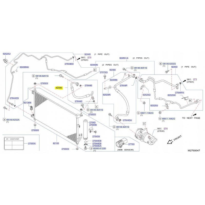 PRZEWÓD KLIMATYZACJI NISSAN NV200 09- ORG.