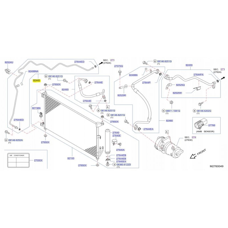 PRZEWÓD KLIMATYZACJI NISSAN NV200 09- ORG.