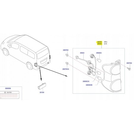 LAMPA TYŁ LEWA PRAWA NISSAN NV200 09- ORG.