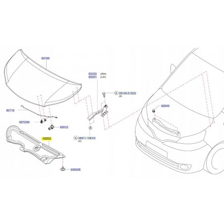 WYGŁUSZENIE PODBITKA MASKI NISSAN NV200 09- ORYG.