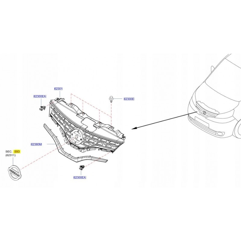 EMBLEMAT LOGO PRZÓD GRILLA NISSAN NV200 09-