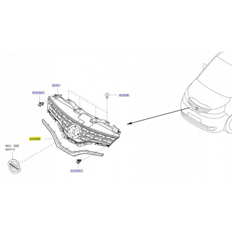 LISTWA CHROM GRILLA PRZÓD NISSAN NV200 09-